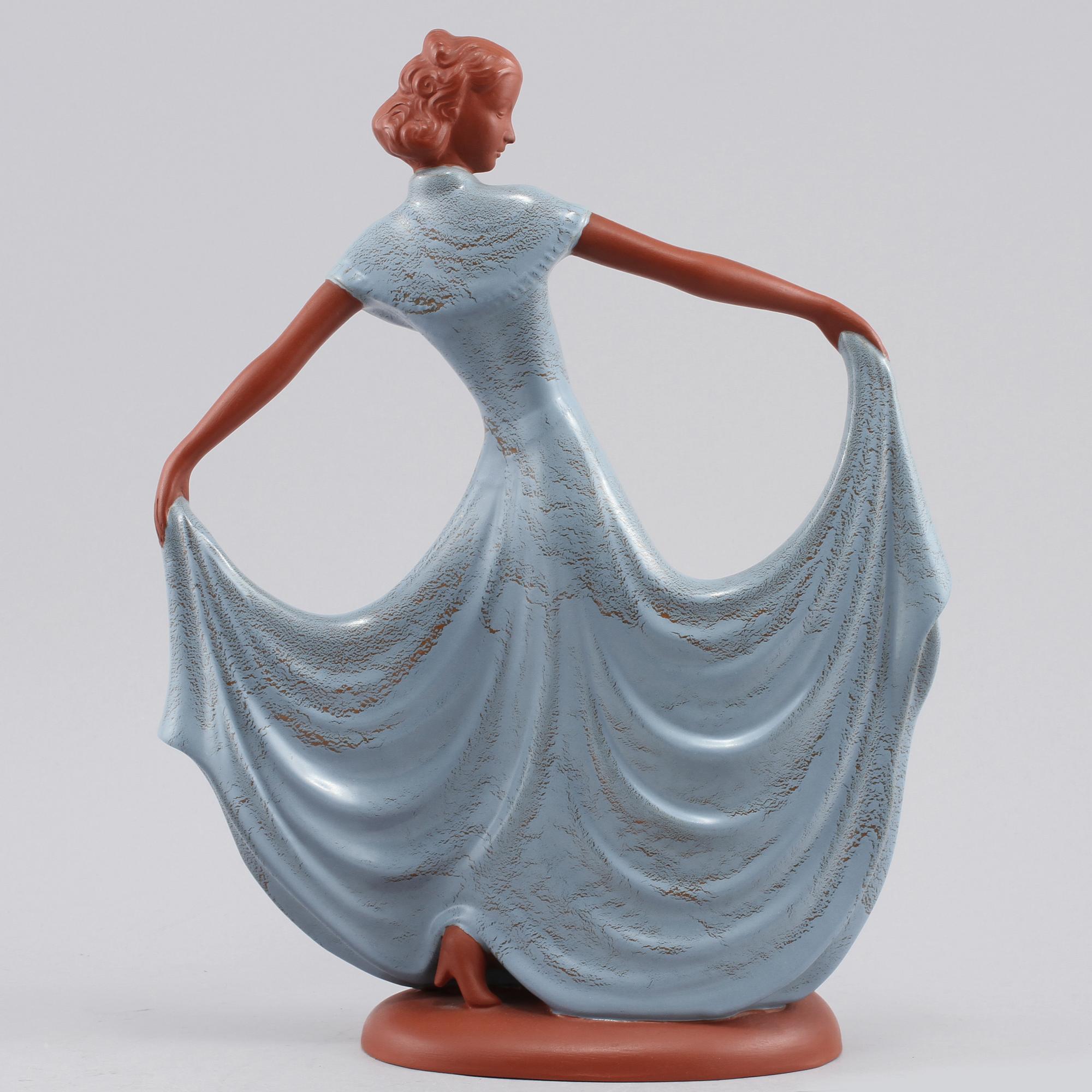FIGURIN, porslin, Goldscheider, Västtyskland, 1900-talets andra kvartal.