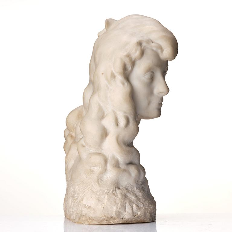 Arsène Matton, Marble Bust depicting a young lady.