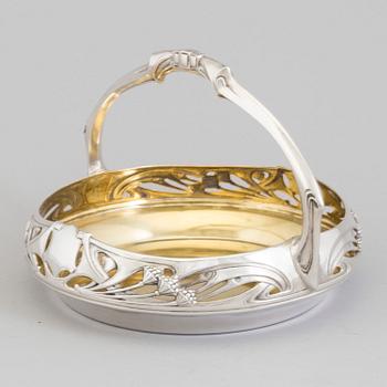 A Swedish Art Nouveau parcel-gilt basket, maker's mark CF Carlman, Stockholm 1906.