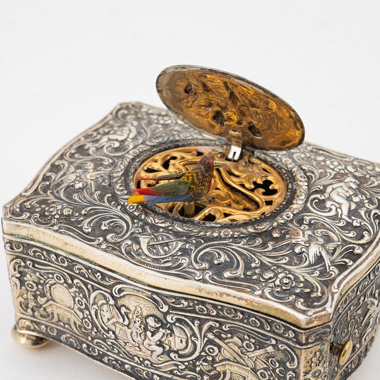 A silver music box, Germany, first half of the 20th century.