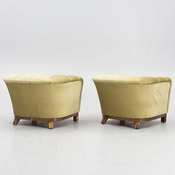 A pair of Swedish Modern armchairs, 1930's.