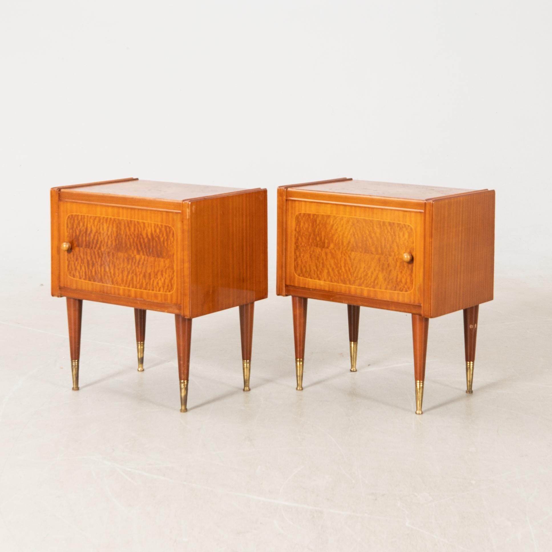 Nightstands, a pair, Art Deco, first half of the 20th century.