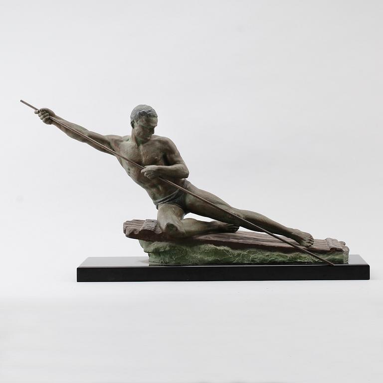 SKULPTUR, brons, art déco, otydligt signerad.