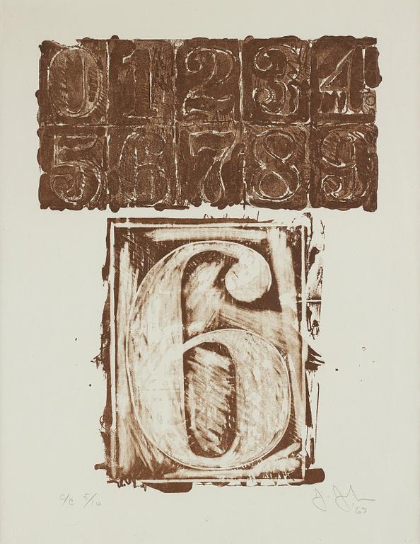 Jasper Johns, "6" from "0-9".