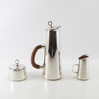 Gustaf Janson, kaffeservis, 3 delar, sterlingsilver, CG Hallberg, Stockholm, 1958.