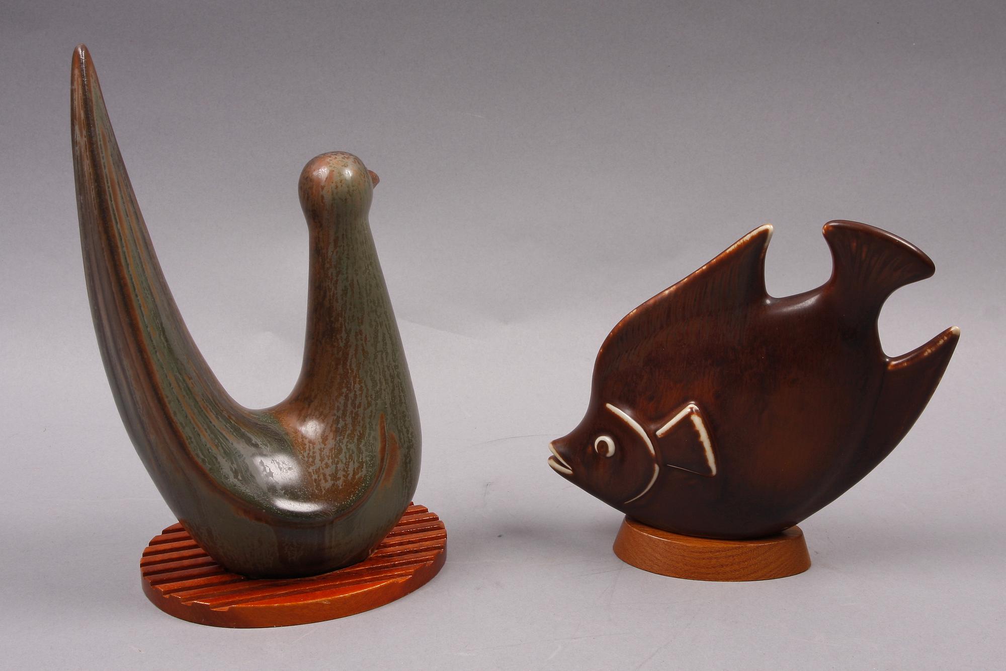 FIGURINER, 2 st, stengods, Gunnar Nylund, Rörstrand.