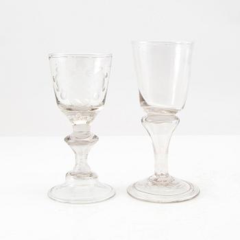 Wine glasses 2 pcs probably Germany/Silesia 18th century.