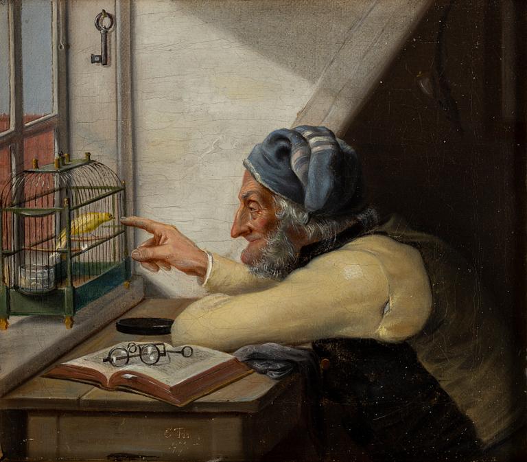 Christian Thørrestrup, signed with initials. Dated -47. Oil on canvas 16 x 18 cm.