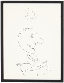 Roger Risberg, indian ink drawing, signed. Executed in 2008.