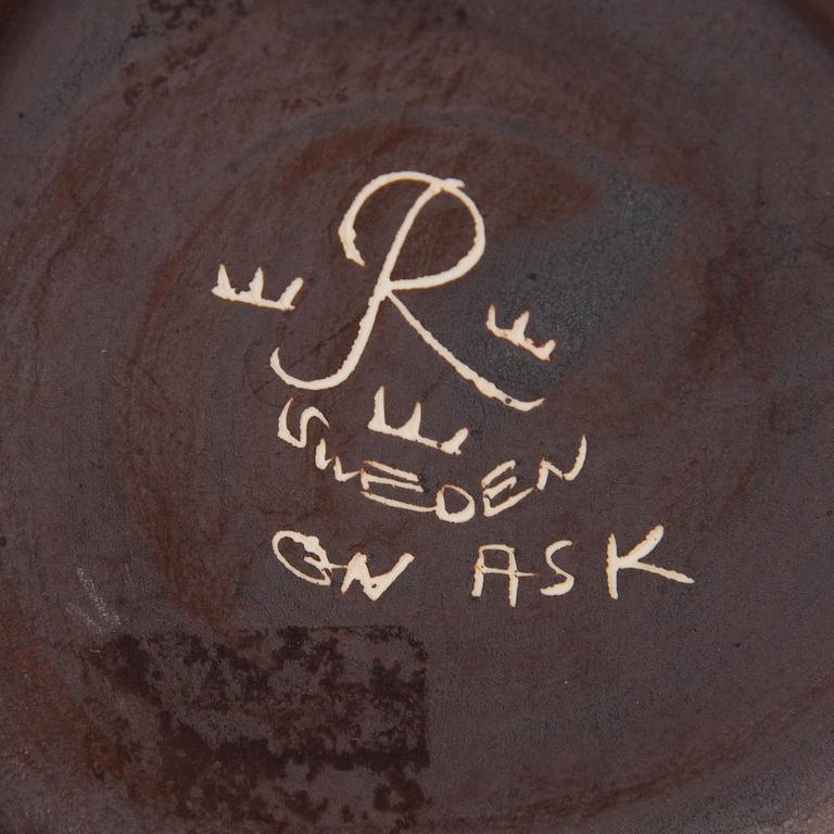 GUNNAR NYLUND, VAS, stengods, signerad GN och modellbeteckning ASK, Rörstrand.