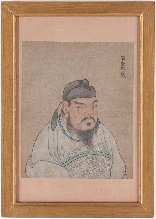OKÄND KONSTNÄR, tusch/färgpigment på siden. Kina 1800/1900-tal.