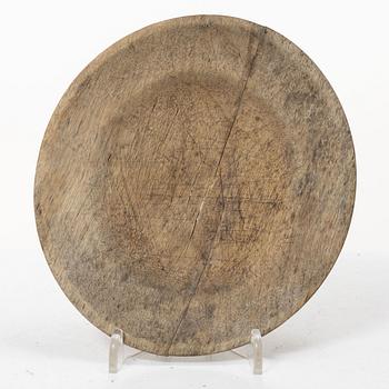 Ten wooden plates, 19th Century.