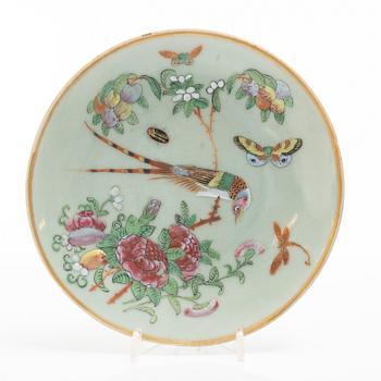 Three Canton porcelain plates, China, second half of the 19th century.