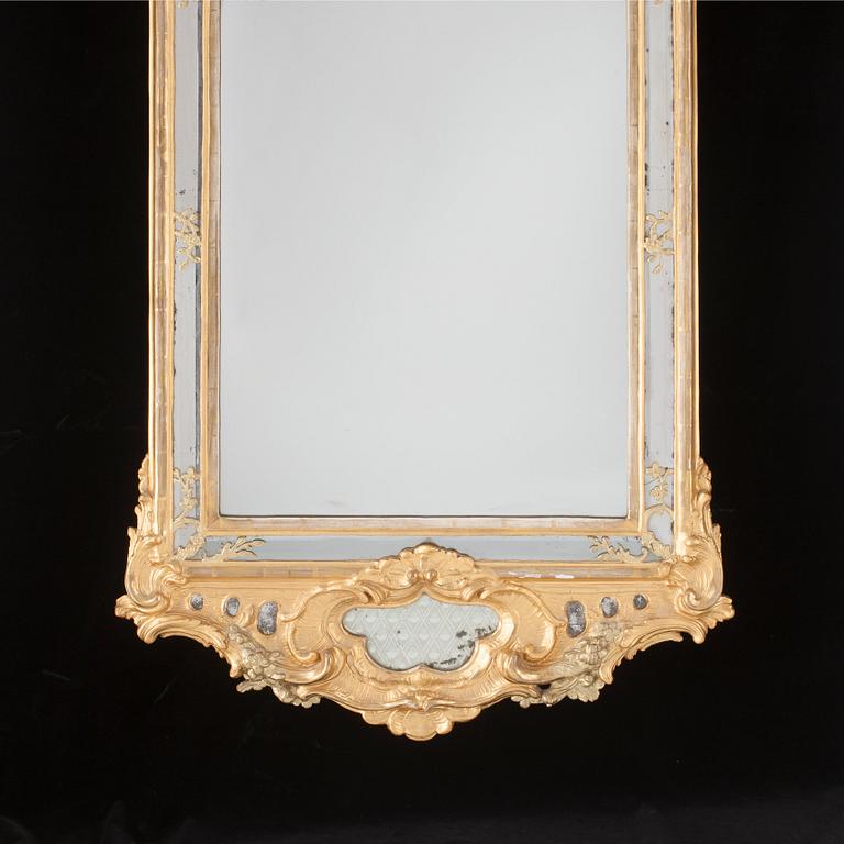A Swedish Rococo mirror dated 1771.