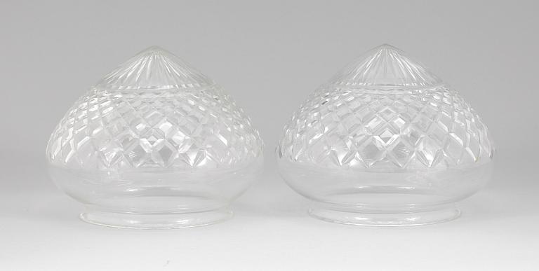 LAMPKUPOR, 2 st, glas, Ca 1900.
