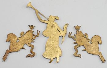 BESLAG, 3 st, brons, 1800-talets första hälft.