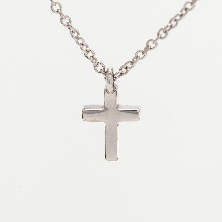 Tiffany & Co, halsband "Metro Cross", 18K vitguld och diamanter.