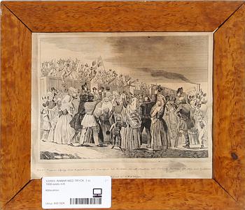 RAMAR MED TRYCK, 3 st, 1800-talets mitt.