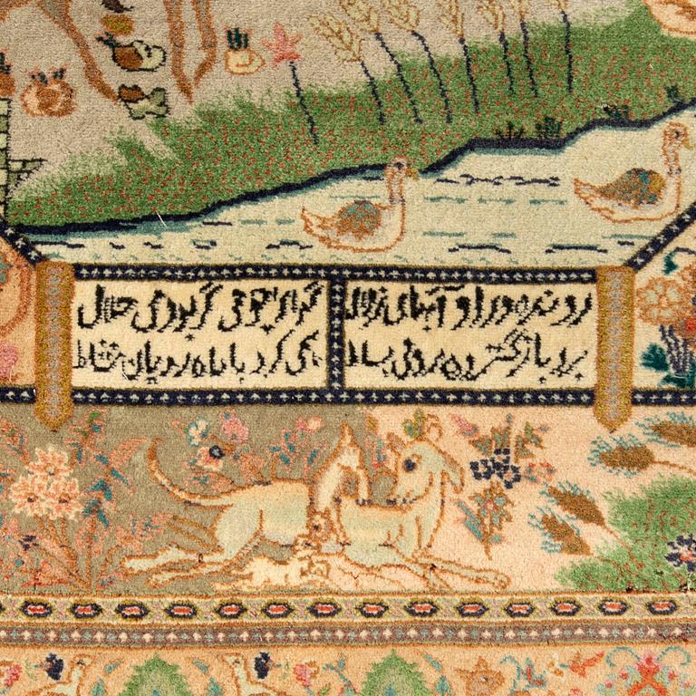 Carpet Oriental figural semi-antique approx. 148x99 cm.