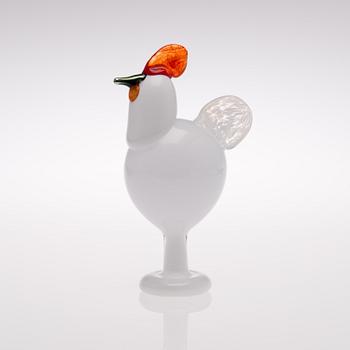 A glass bird signed O. Toikka Nuutajärvi.