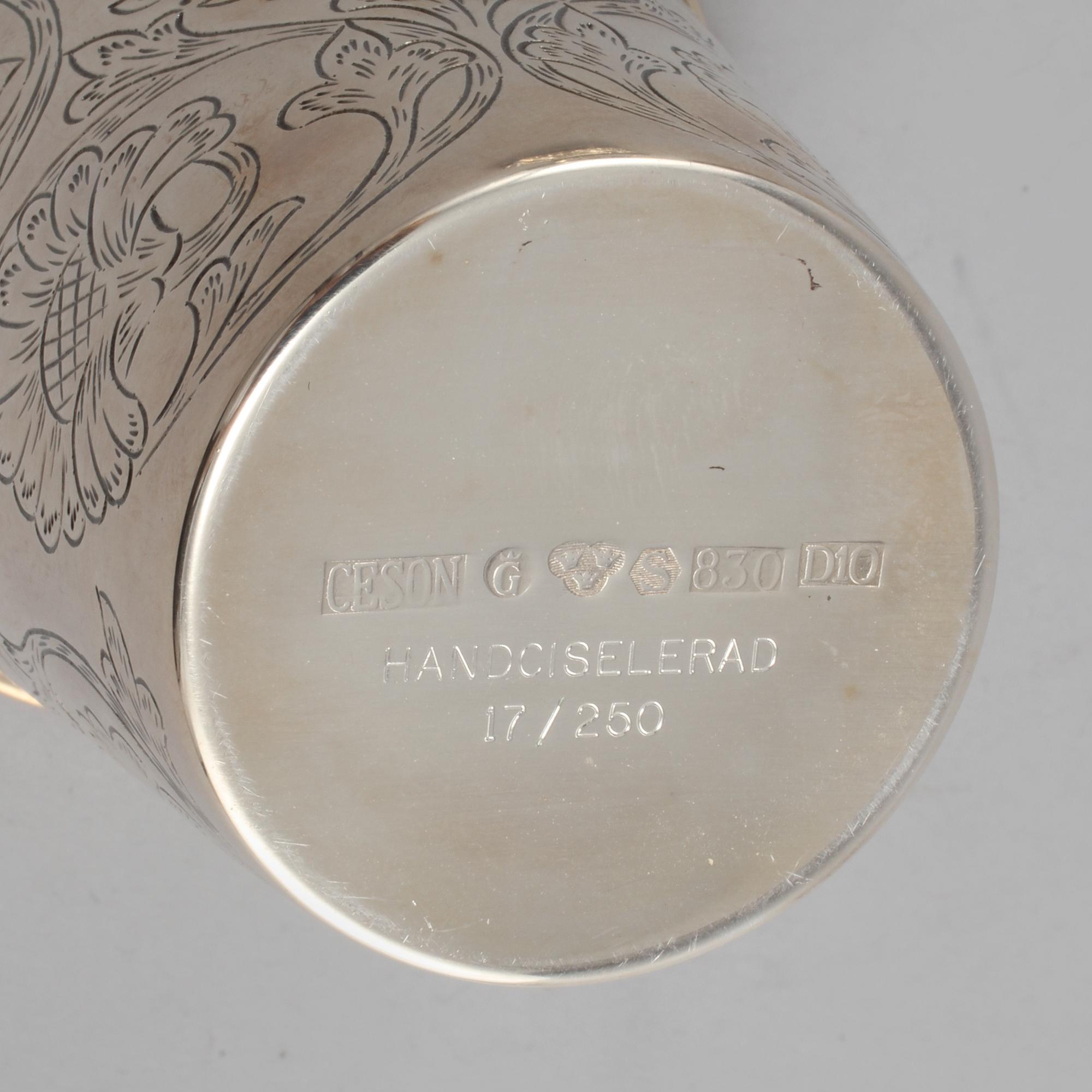 PARTI SILVER, 8 delar, 1900-tal, total vikt 505 gram.