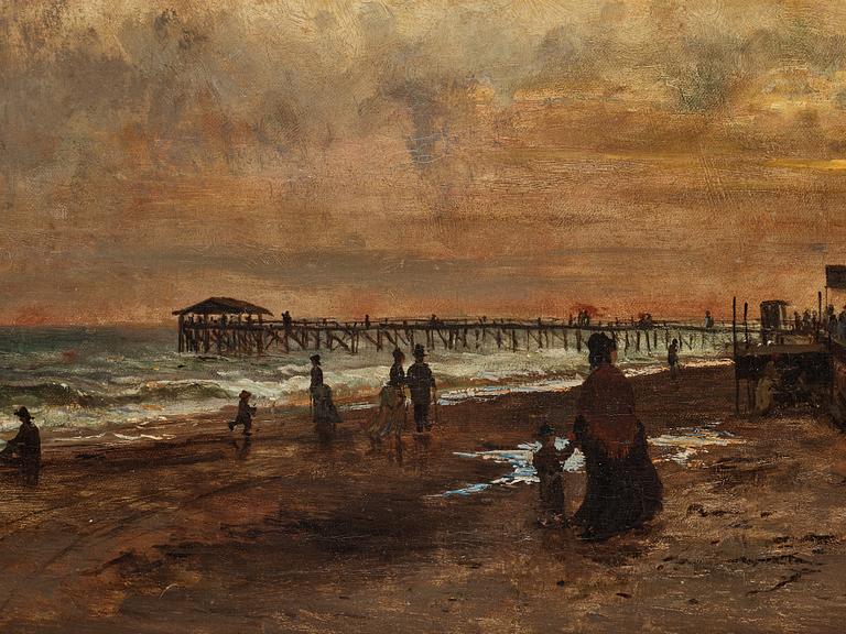 Olof Hermelin, Evening by the pier, scene from the United States of America.