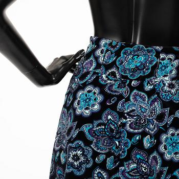 EMILIO PUCCI, a velvet long skirt.