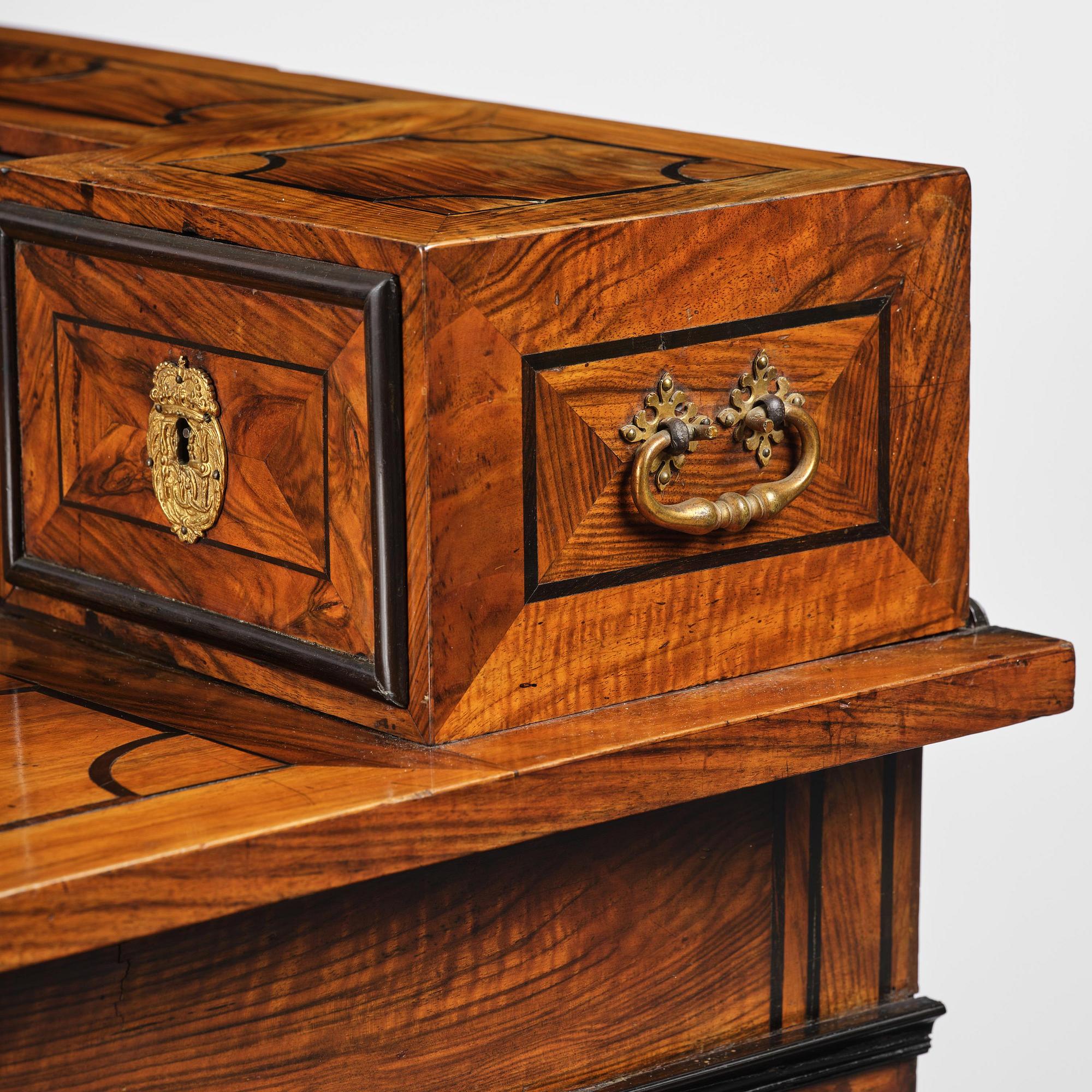 A Swedish Baroque Royal writing desk, by Hindrich von Hachten Ordered for the queen Hedvig Eleonora (1636-1715) 1683.