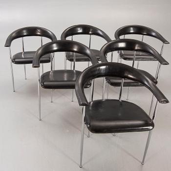 Giancarlo Vegni & Gianfranco Gualtierotti, a set of six armchairs for Fasem in the latter part of the 20th century.