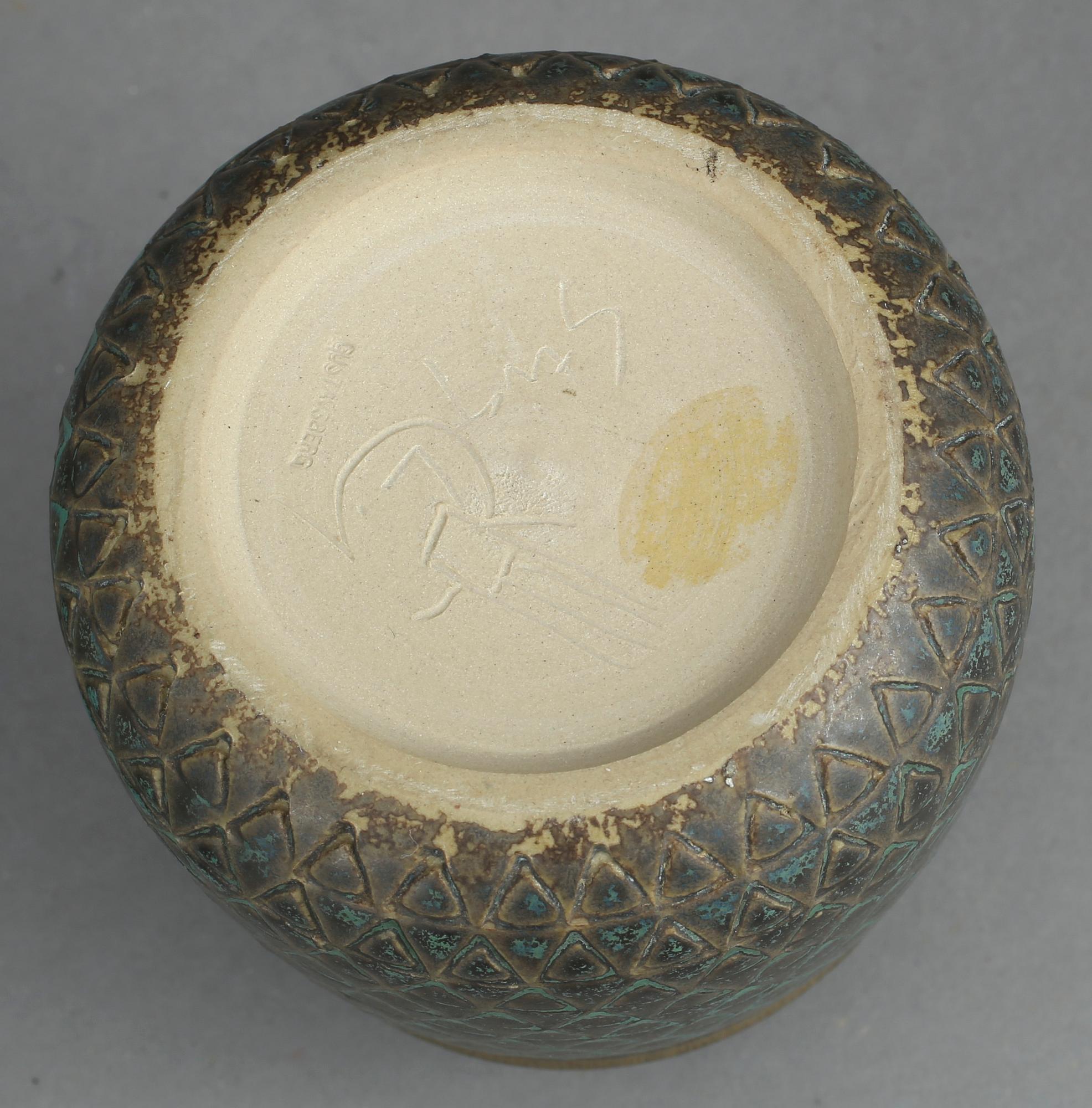 VAS samt SKÅLAR, 2 st, stengods, Stig Lindberg, Gustavsbergs studio.