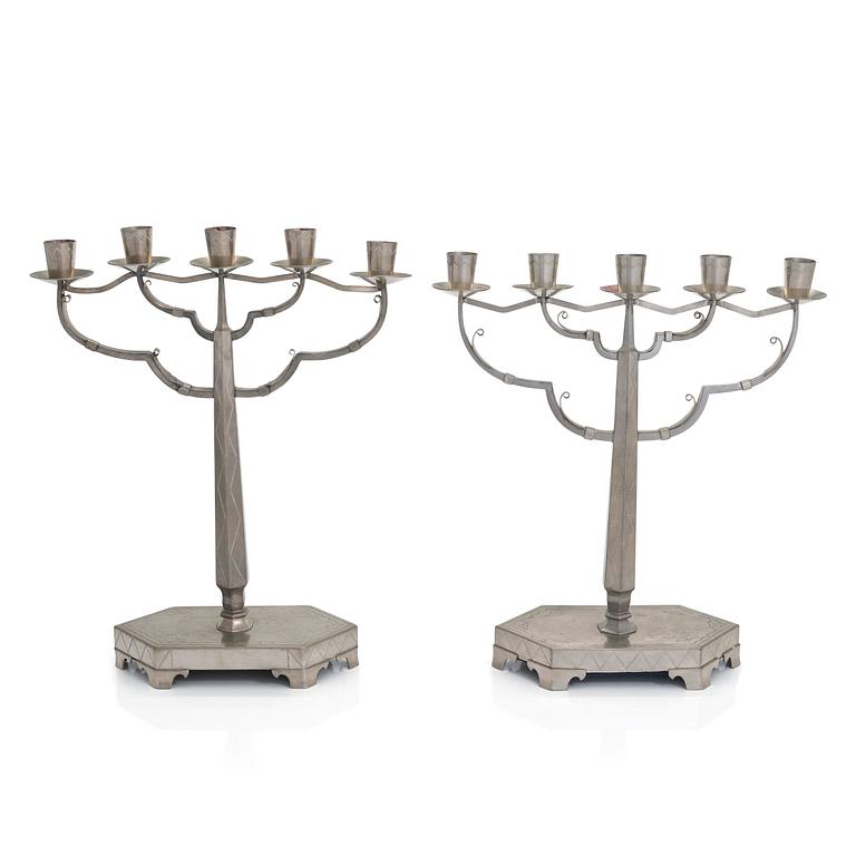 Hilding Ekelund, Two 1930s candelabrum 1900/5 for Taidetakomo Hakkarainen, Finland.