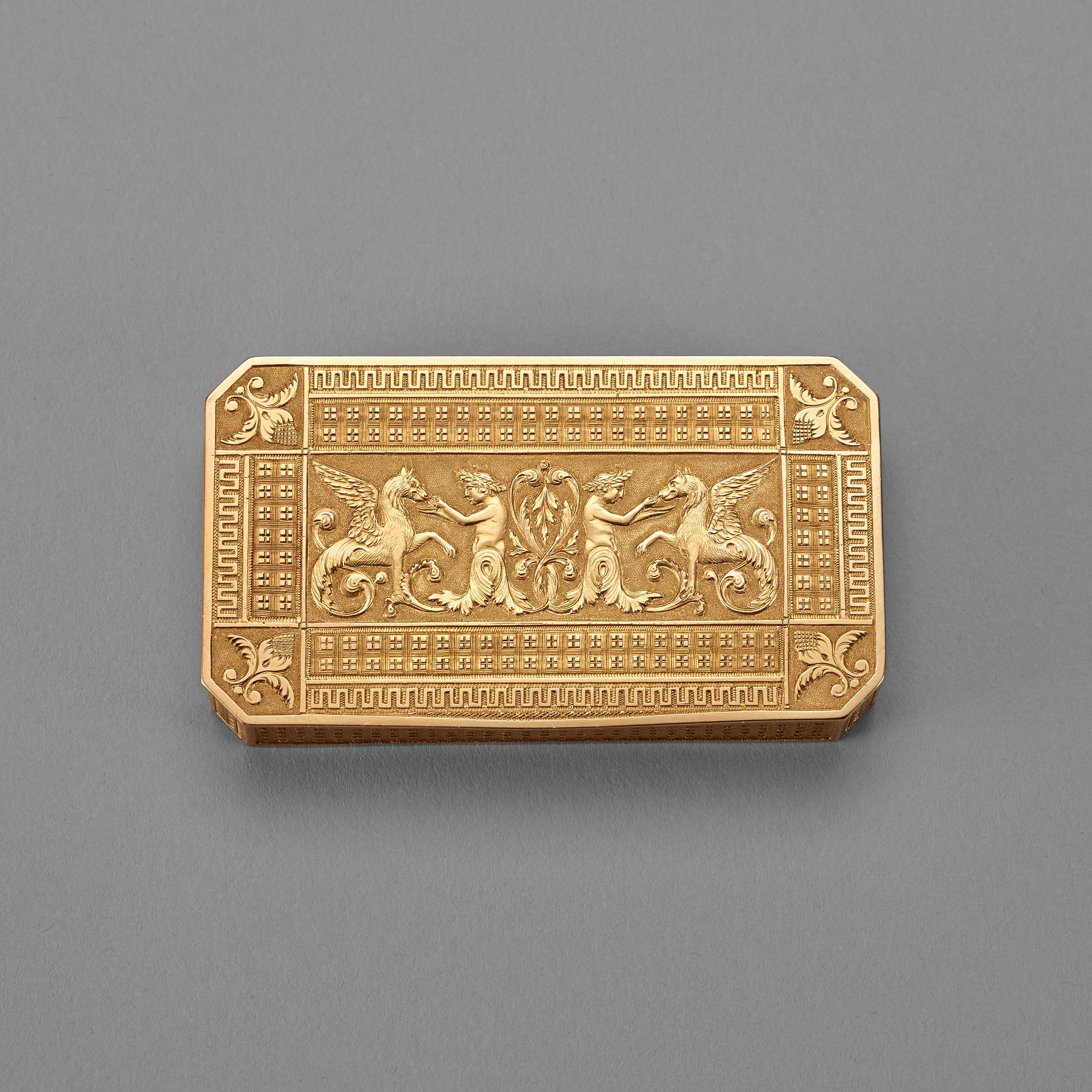 DOSA, guld 18K, av Erik Ytterbom, Stockholm 1813. Empire.