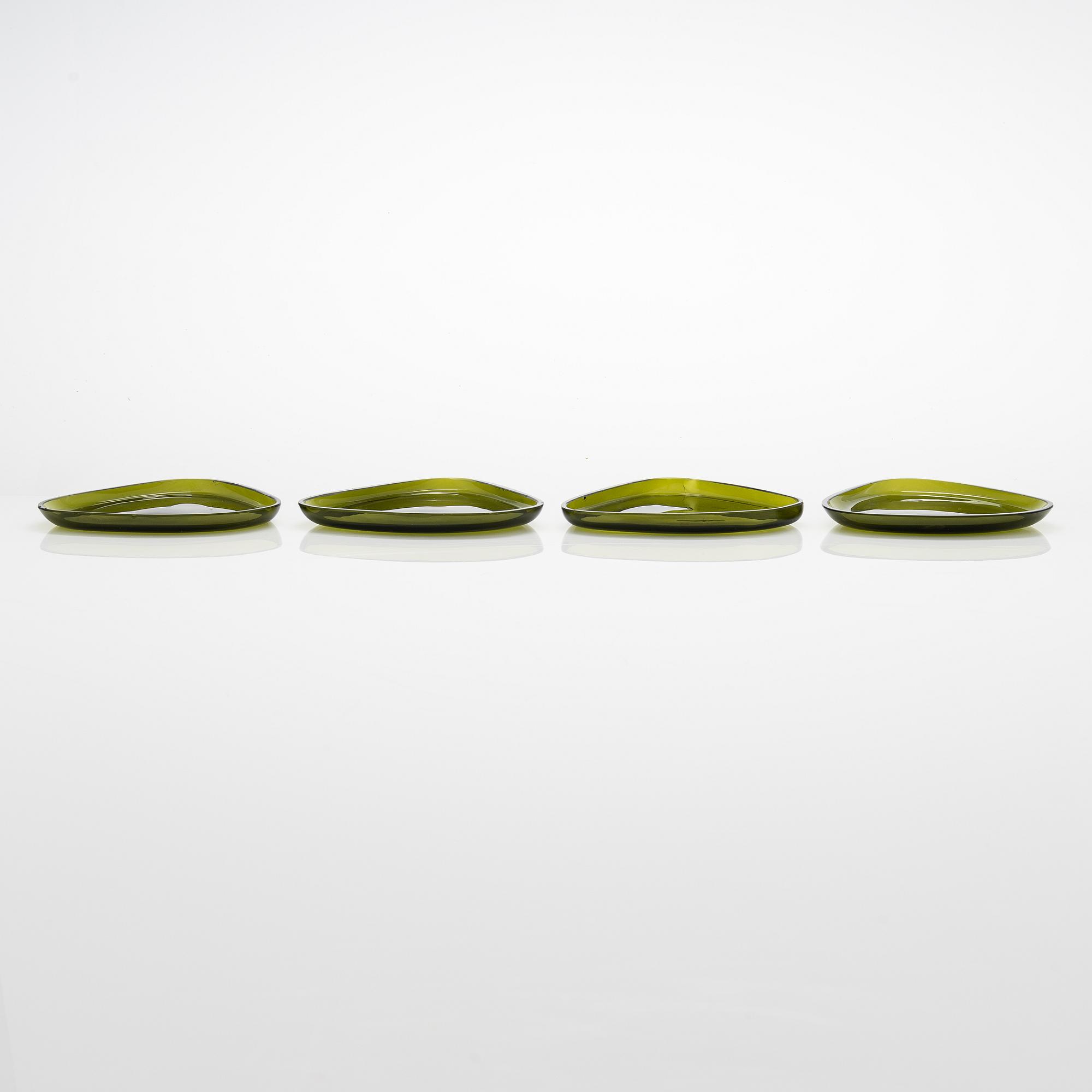 Alvar Aalto, fat, 4 st, modell 3900-37 signerad Alvar Aalto Iittala -56.