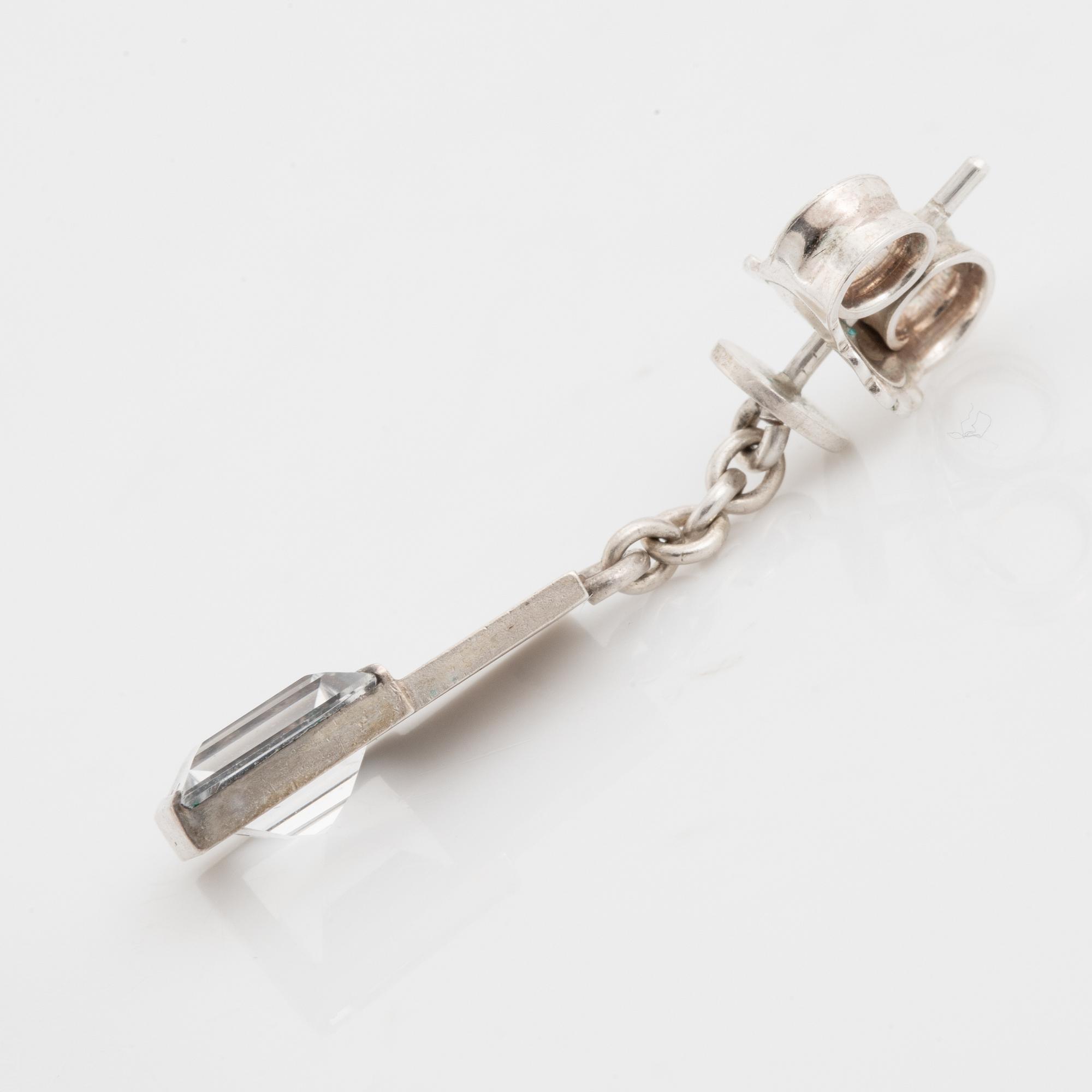 A pair of Wiwen Nilsson silver and rock crystal earrings.