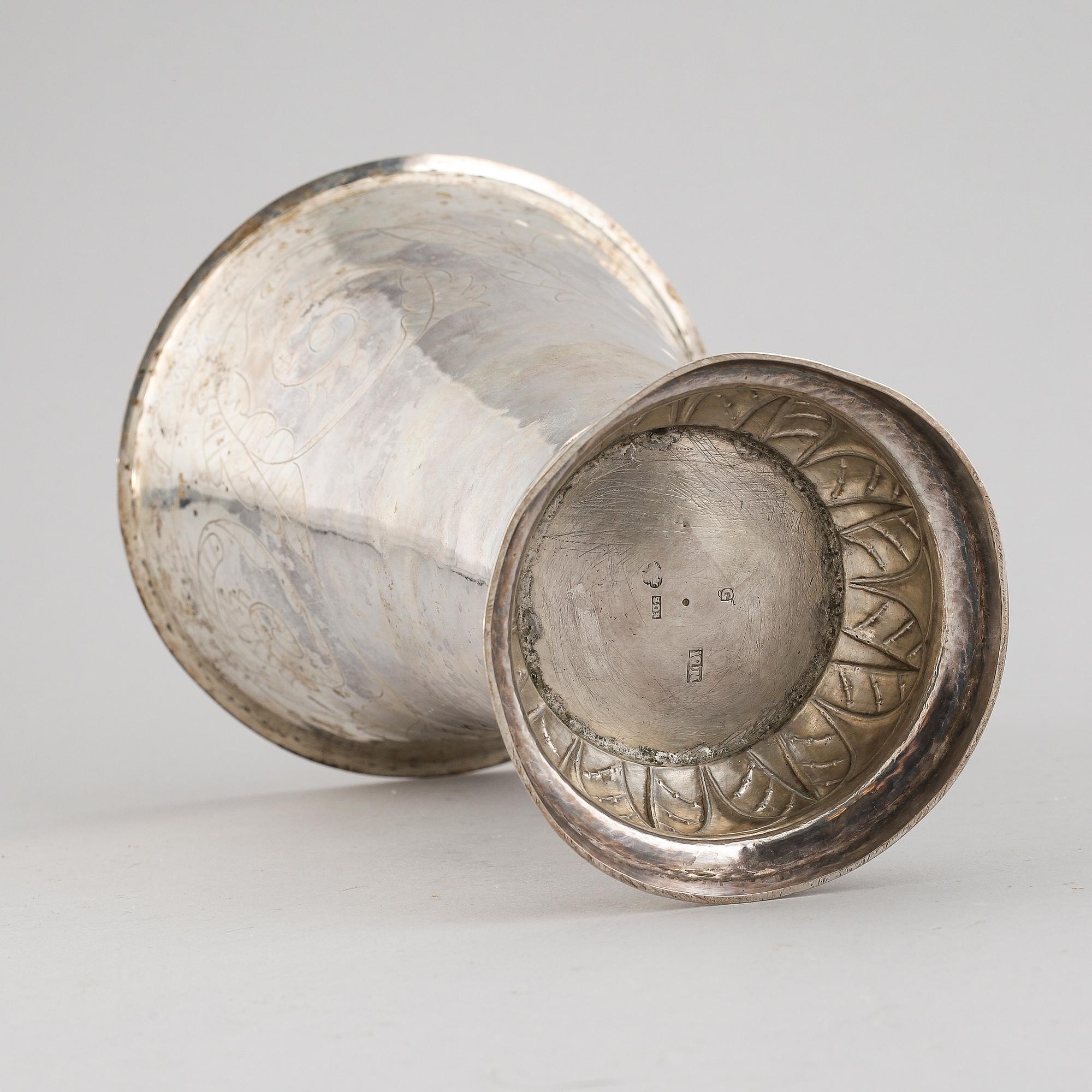 A Swedish early 19th century silver beaker, mark of Sven Dahlstrom, Gavle (1778-1804).