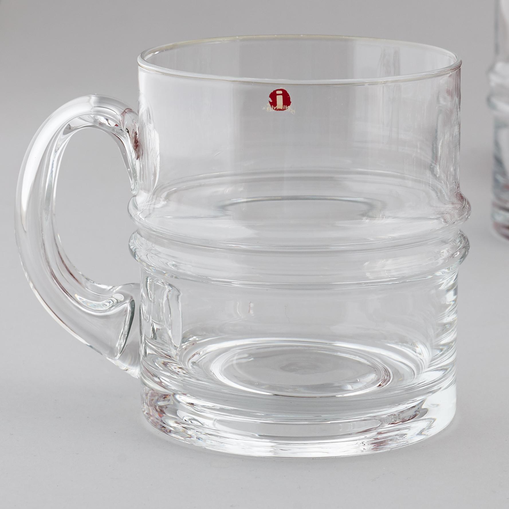 TIMO SARPANEVA, 24 parts glass tableware, Pisaranrengas /Drop ring / Ripple, Iittala, 1960/70s.