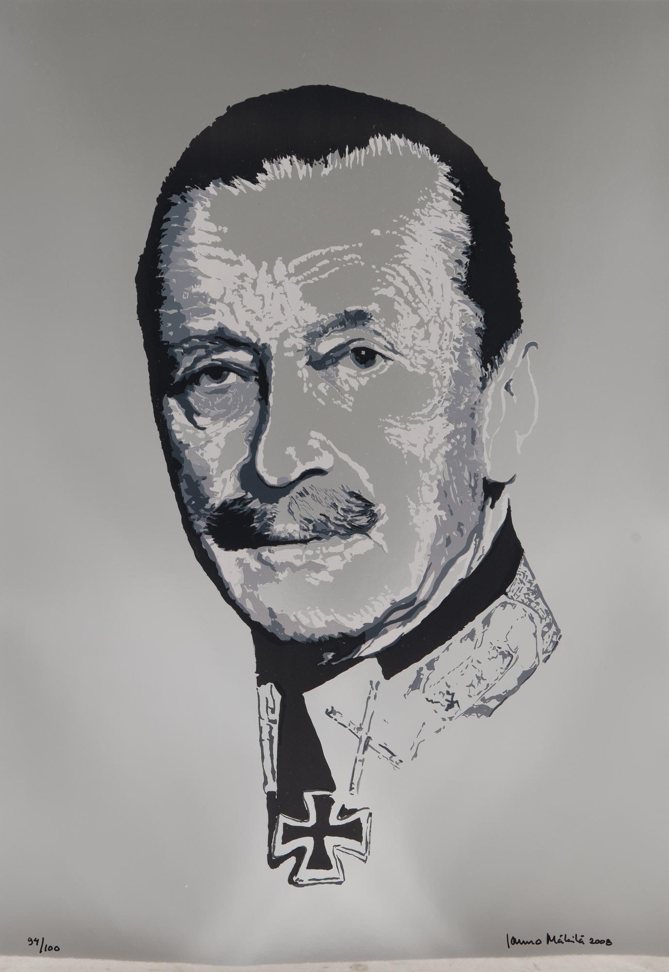 Portfolio of prints, 'Mannerheim', a set of five lithographs, signed and dated 2008, numbered 94/100.