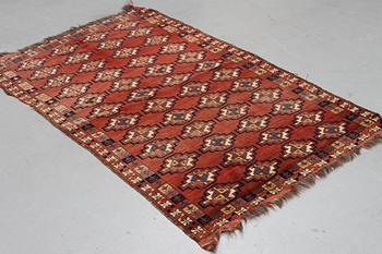 A rug, antique Turkmen, ca 204-206 x 124 cm.