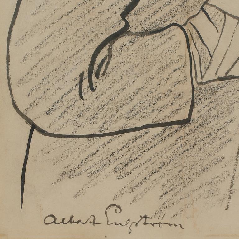 ALBERT ENGSTRÖM, tuschteckning, signerad.