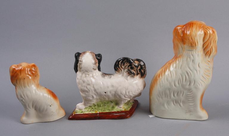 FIGURINER, 3 st, keramik, England, 1800/1900-tal.