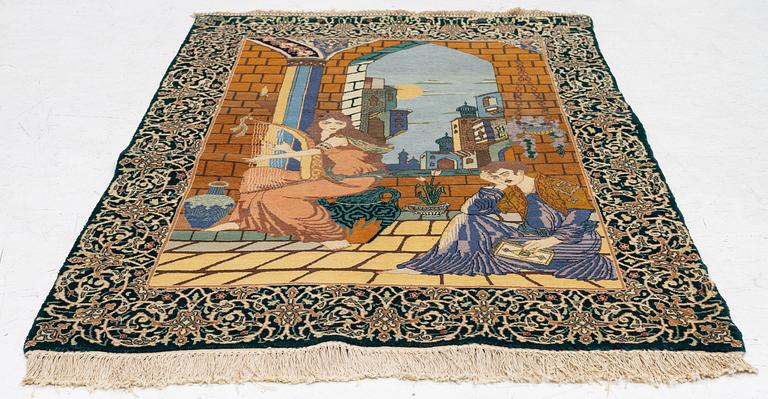 Matta, Täbris, figural, ca 152 x 100 cm.