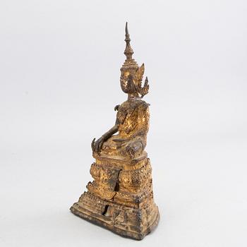 A bronze figure of buddha, Thailand, Bangkok, circa 1900.