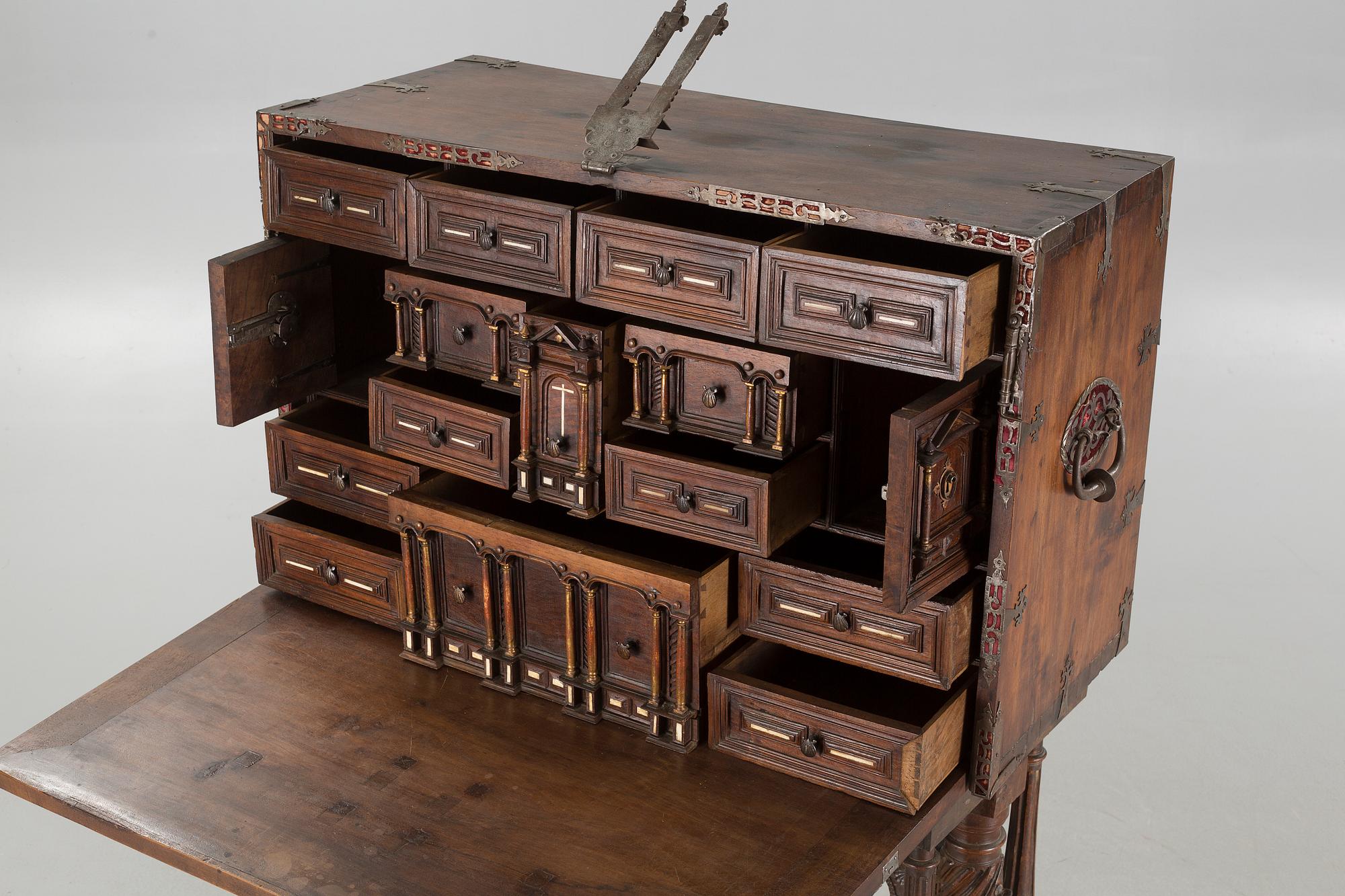 A so called "Vargueno" Cabinet, probably Spain during 17th/18th century.