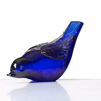 Tyra Lundgren, a "corroso" blown glass 'Tordo' sculpture of a thrush, Venini, Murano, Italy, model 2676, designed in 1938.