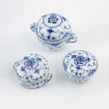 A 48-piece coffee and tea service, half lace and full lace 'Musselmalet', Royal Copenhagen, Denmark.