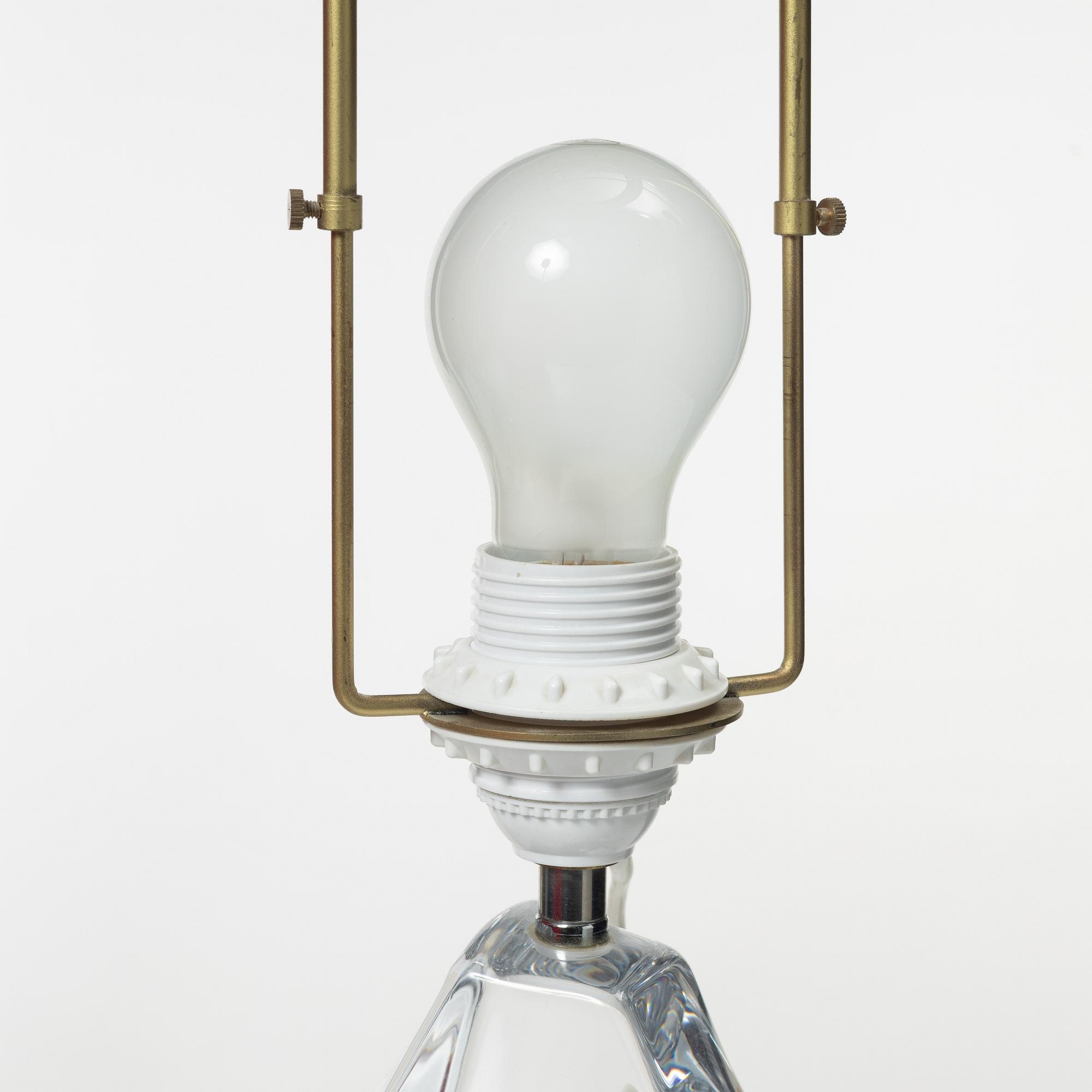 Daum, bordslampor, ett par, glas, Nancy, Frankrike, 1900-talets andra hälft.