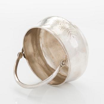Sockerskål och bägare, 3 st, silver, Moskva tidigt 1900-tal.