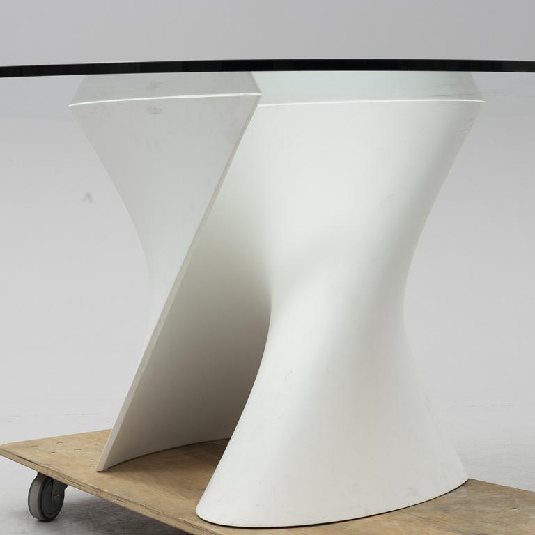 Xavier Lust, a glass top 'S Table' dining table, MDF Italia.