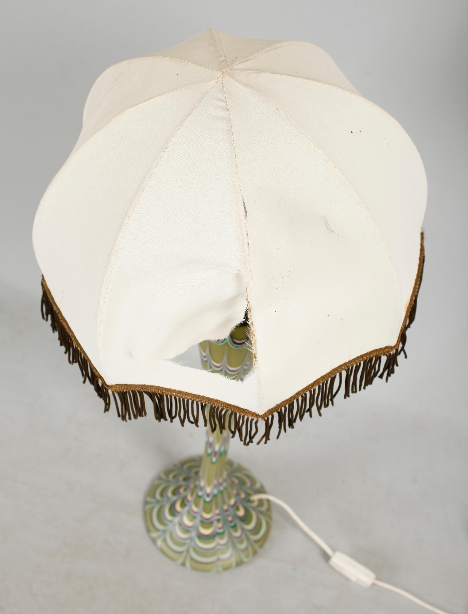 BORDSLAMPA, glas, tidigt 1900-tal.