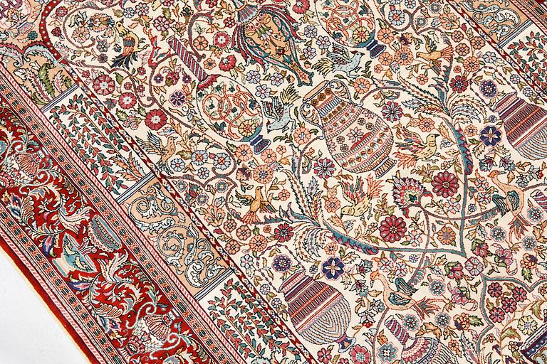 Matta, orientalisk, silke, silkesvarp, ca 1,000,000 knutar /kvm, ca 153 x 94 cm.